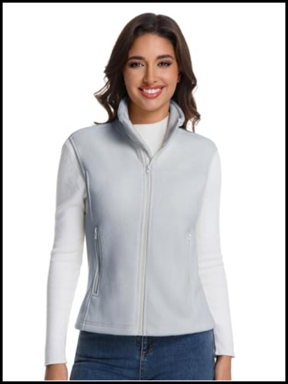 Warm Polar Fleece Full Zip Vest for Women Sleeveless Layering Outdoor